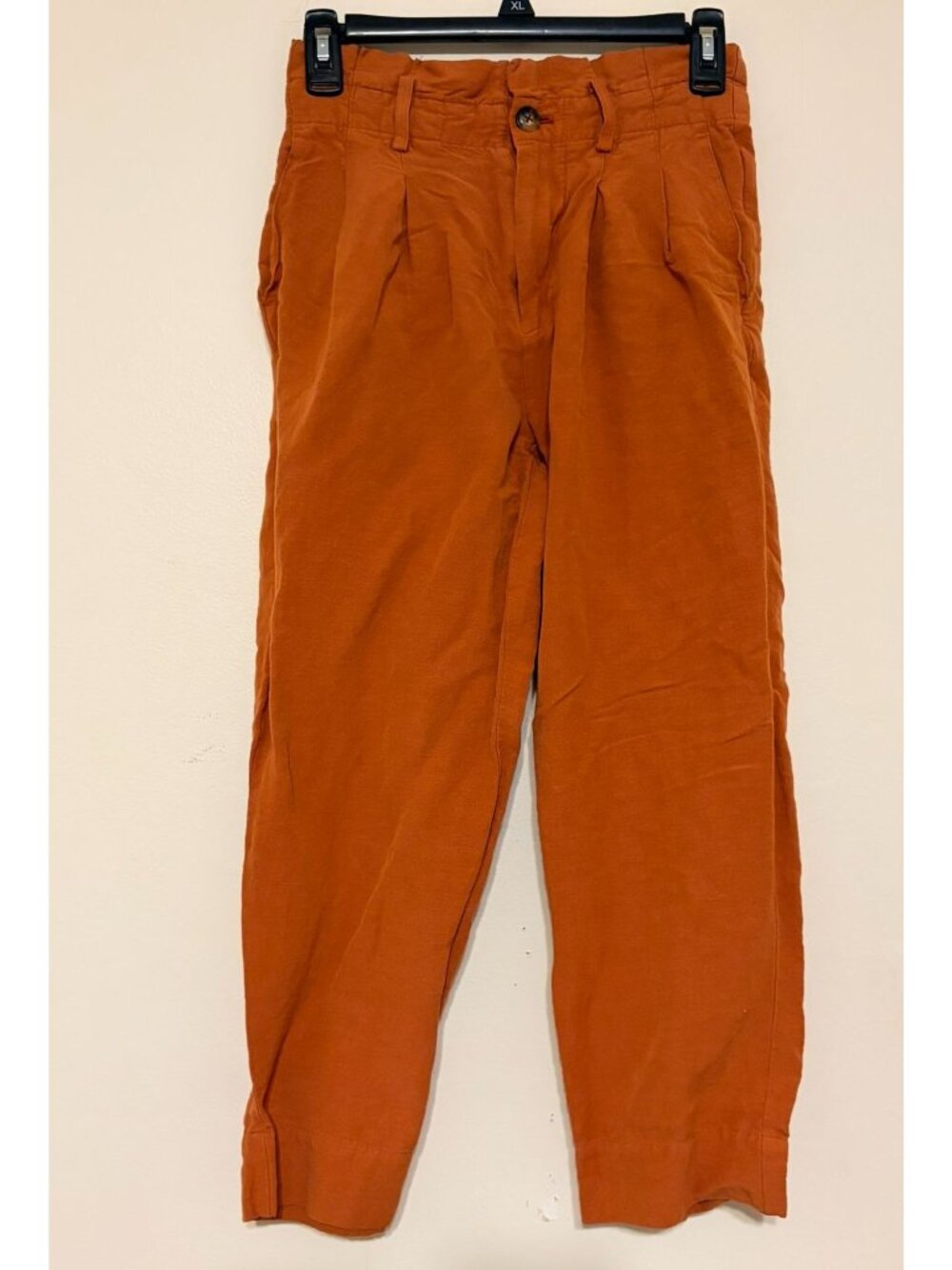 Madewell Linen Blend Paperbag Pants‎ in Afterglow Red Size 00 24" Inseam